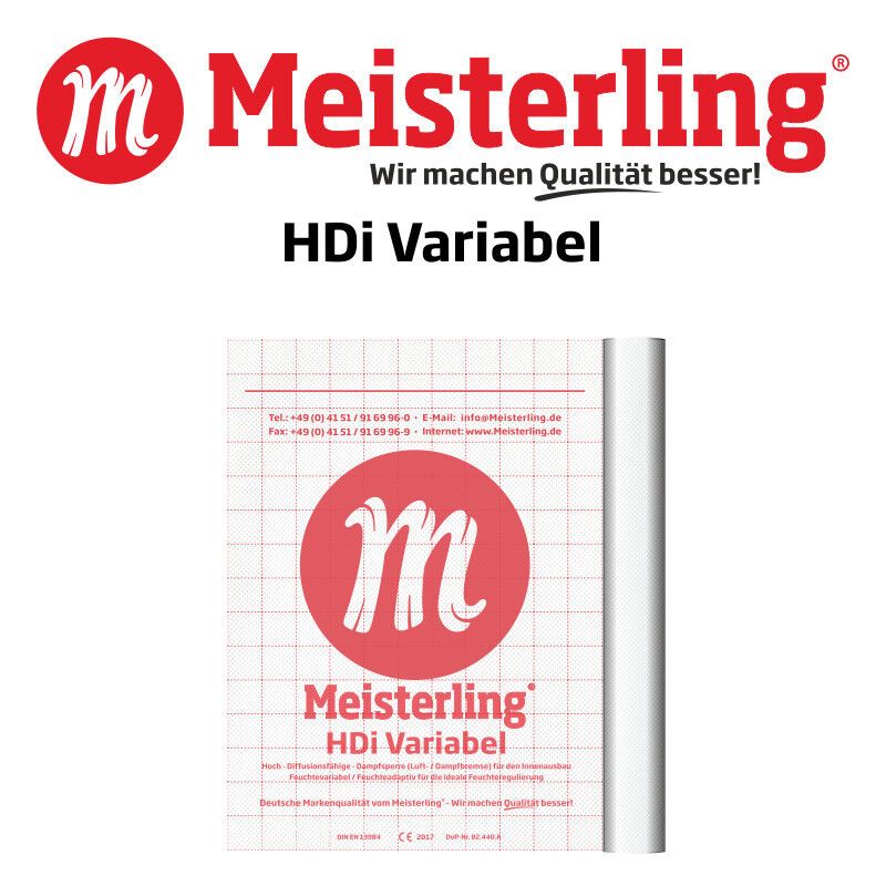 Meisterling HDi Variabel Dampfsperre Feuchtevariabel, 1,5 m x 50 m