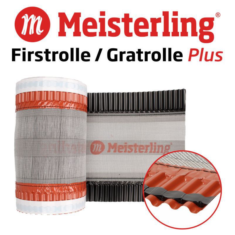 Meisterling Firstrolle / Gratrolle Plus 5 mtr , 350 mm , schwarz